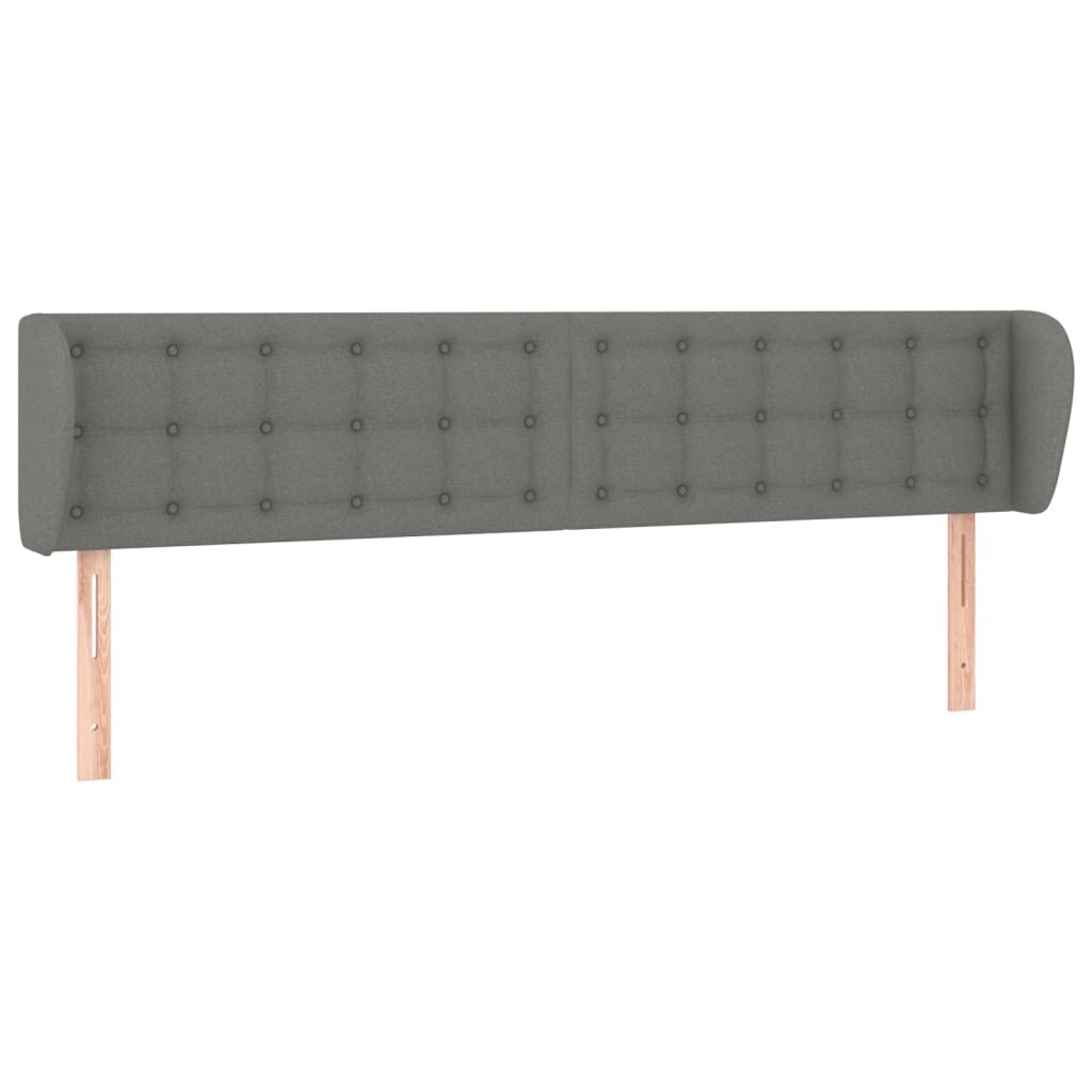 vidaXL Kopfteil mit Ohren Dunkelgrau 183x23x78/88 cm Stoff
