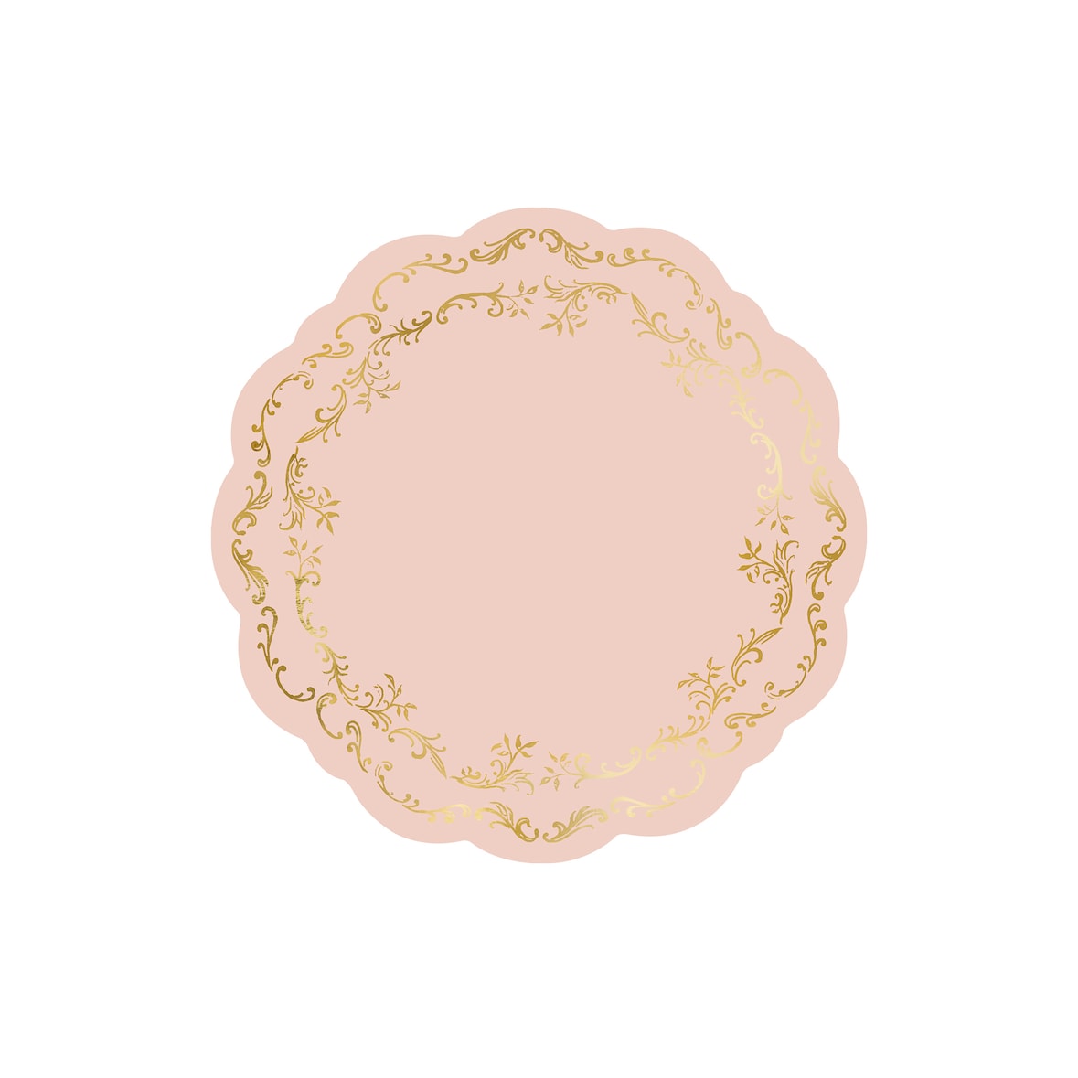 6 Papiertischsets 35,5cm mit Ranken Platzsets Telleruntersetzer Einweg Tischset Weihnachten Hochzeit Geburtstag Rosa Gold