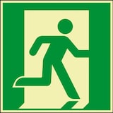 thumbnail of Schild I PERMALIGHT power langnachleuchtend Rettungszeichen Notausgang rechts, Aluminium, 100x100mm, ASR DIN EN ISO 7010 E002