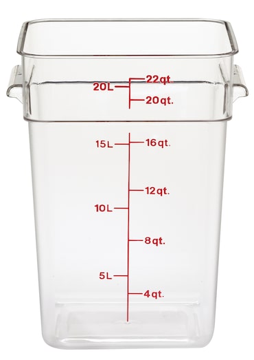 CAMBRO - 22SFSCW-135 - Recipiente cuadrado 20,8 L - 25,6 x 31 x 40 cm - Transparente (Tapa no incluida)