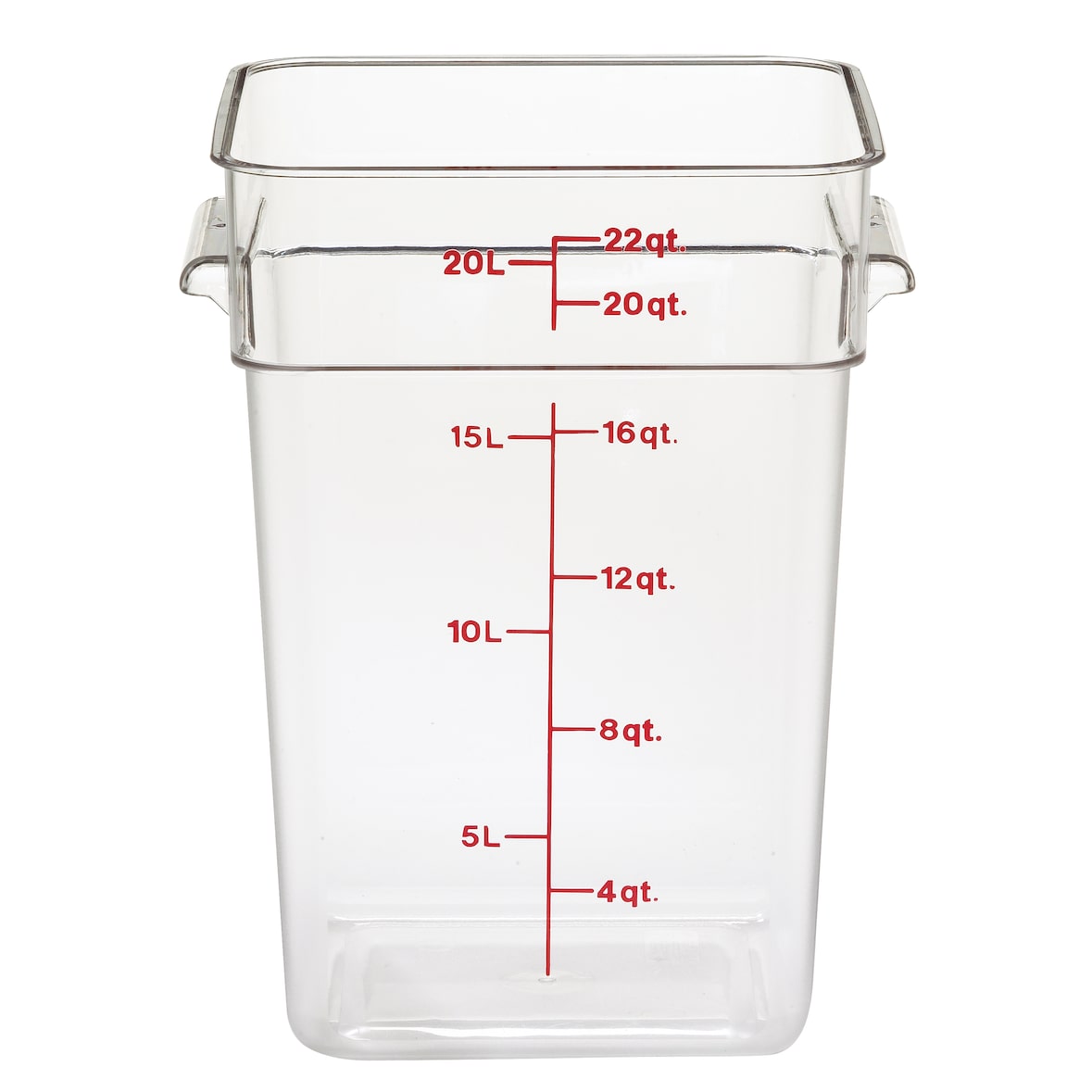 CAMBRO - 22SFSCW-135 - Contenitore quadrato 20,8 L - 25,6 x 31 x 40 cm - Trasparente (Coperchio non incluso).