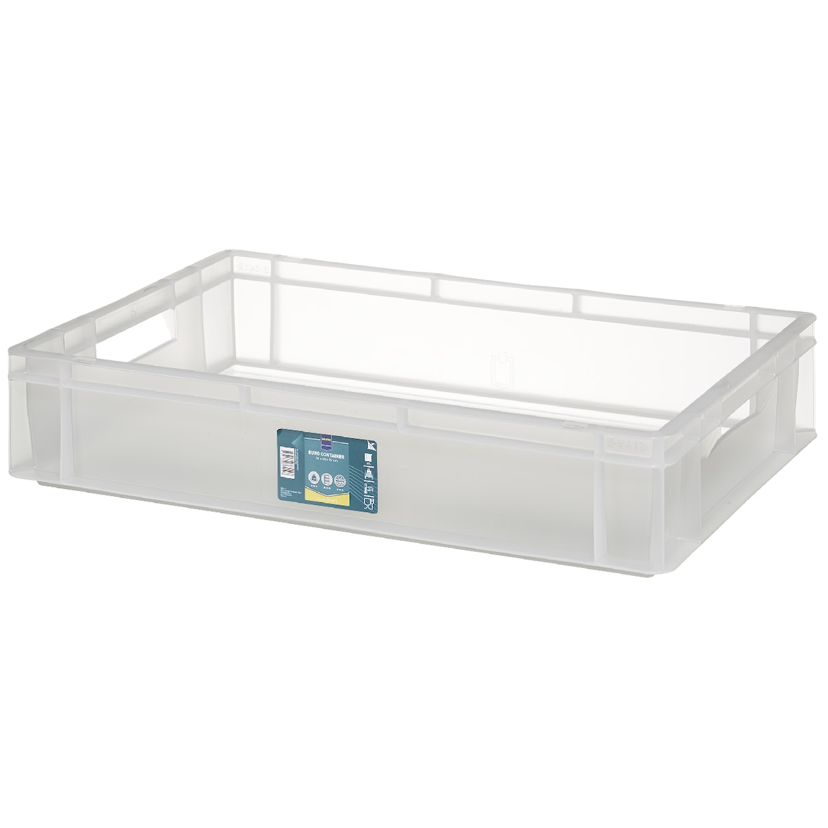 METRO Professional Eurobox, polypropyleen, 60 x 40 x 12 cm, netto inhoud: 20 L, stapelbaar, transparant