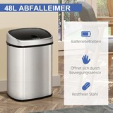 thumbnail of Mülleimer Edelstahl Silber 40,5x29,5x57 cm, 48 L, Infrarotsensor