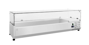 METRO PROFESSIONAL Kühlaufsatzvitrine GHS1150, 150.5 x 46 x 39.5 cm, 53 L, GN 5x1/3 1x1/2 6x1/3