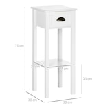 thumbnail of HOMCOM HOMCOM Mesa de Apoio com Gaveta e Prateleira de Armazenamento Estilo Moderno 30x30x75cm Branco