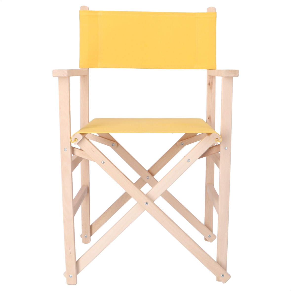 Aranaz Sillón director sin barniz lona amarilla