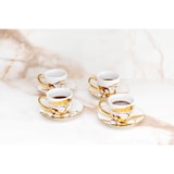 thumbnail of Tasses et sous-tasses à café dorées Savane - lot de 4