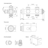 thumbnail of ECD Germany Badheizkörper Mittelanschluss 400×800 mm Weiß, gerade, Thermostat-Set (Universal/Eck/Durchgang)