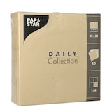 thumbnail of PAPSTAR 50 Servietten "DAILY Collection" 1/4-Falz 32 cm x 32 cm sand (89633, 50 Stück)