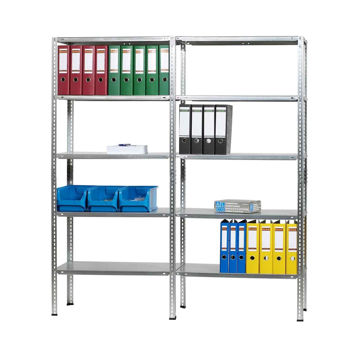 Alco Schraubregal Stahlblech 10 Böden 160x40x180cm silber