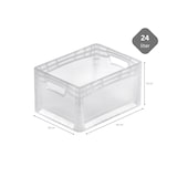 thumbnail of PROREGAL MegaDeal 20x Transparenter Eurobehälter LightLine mit offenem Griff und Scharnierdeckel | HxBxT 22x30x40cm | 24 Liter | Eurobox