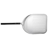 thumbnail of Piazza pala pizza per infornare, collezione punto rosso,  rettangolare forata in alluminio 33cm, lunghezza con manico 187cm,manico nero, pomolo rosso