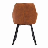 thumbnail of SalesFever Polsterstuhl 2er Set mit Armlehnen | Bezug Microfaser | Gestell Metall schwarz | Rautensteppung im Rückenbereich | hellbraun