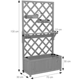thumbnail of Canteiro elevado HWC-P68, plantador/caixa de flores treliça suporte treliça caixas suspensas madeira FSC® 135x70x30cm ~ natural