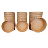 thumbnail of Inoverse 50 Stück Kraft Salatschalen mit Deckel 1.300 ml, Salat-Bowl, Einwegschalen Salatbecher, KartonschaleSalatbox to go