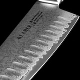 thumbnail of KLAMER Premium Santoku Damastmesser Olive echter japanischer Stahl 18 cm Kochmesser
