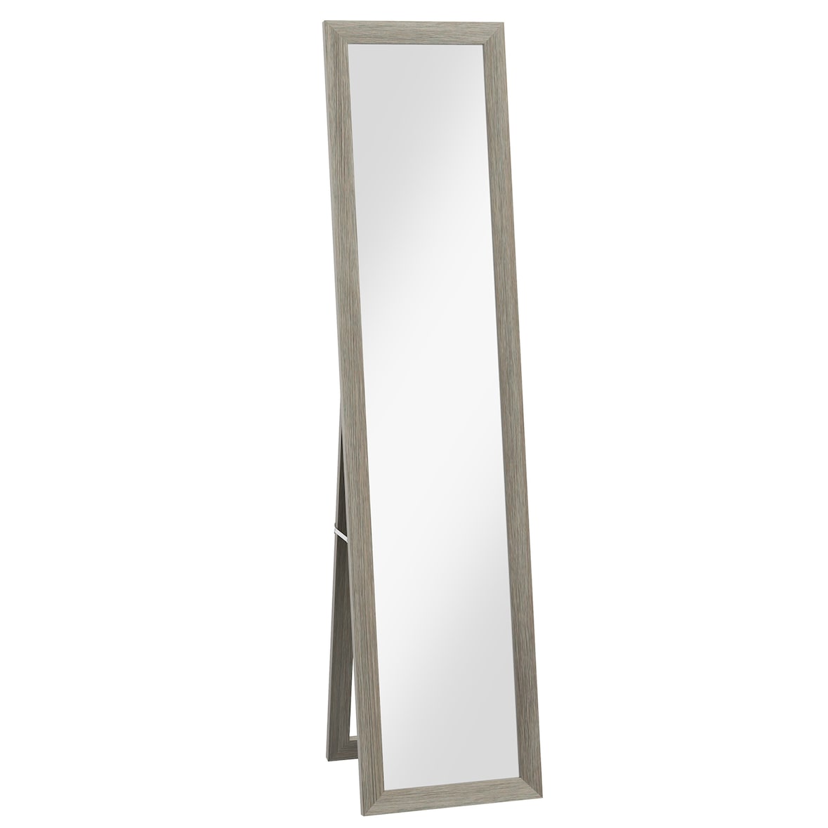 HOMCOM espejo de cuerpo entero 37x157 cm espejo de pie espejo de pared forma rectangular con marco de madera decorativo para salón dormitorio pasillo