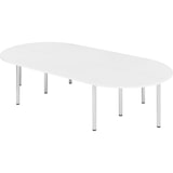 thumbnail of bümö Konferenztisch oval 320x160 cm großer Besprechungstisch in weiß, Besprechungstisch mit Chromfüßen, Meetingtisch für 8 Personen, Tisch für