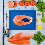 thumbnail of Muvell Schneidebrett Kunststoff HDPE500 | Blau 45x30x2 cm | Schneidbrett | Gastro Profi HACCP Fisch Küchenbrett | 1 Seite mit Saftrinne |