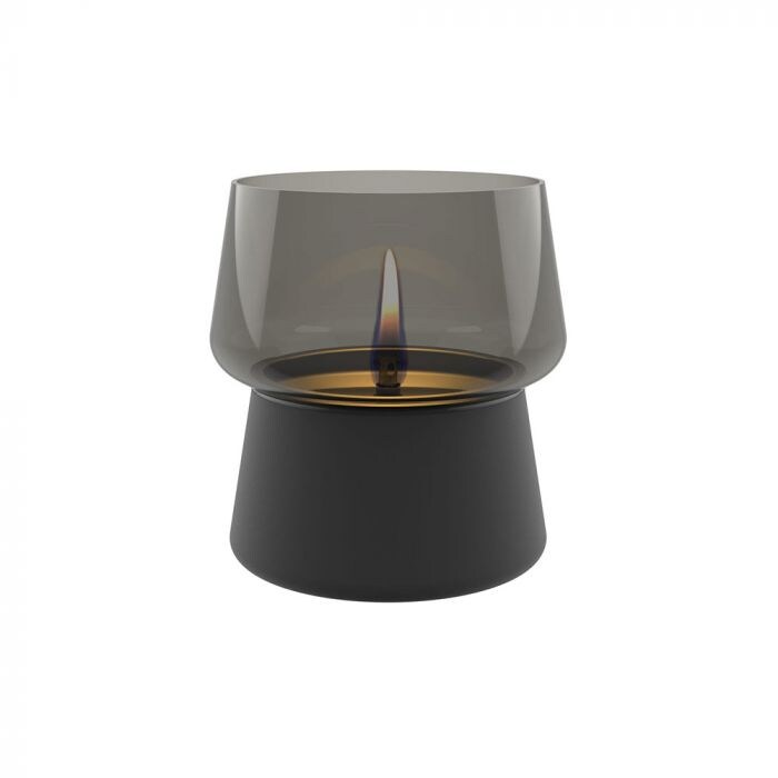 Tenderflame - Amaryllis 14 Toned Glass Black Smoke oplaadbare tafelkaars TenderFuel