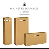 thumbnail of Borsa 2 bottiglie kraft marrone manici ritagliati 18+9x42cm per 100 unità – Gimex