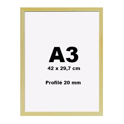 Cadres Bois A3 Profilé 20 mm Naturel