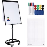 thumbnail of BRASQ Flipover Verrijdbaar - 70x100 cm - Verstelbaar Whiteboard - Incl. 25 vellen papier en access. - Uitschuifbare Armen - met Haken - Zwart