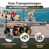 thumbnail of GARDEBRUK® Transportwagen 550kg Belastbar Profilräder Luftbereift Lenkachse Plane Bollerwagen Handwagen Gartenwagen