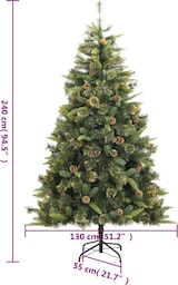 thumbnail of vidaXL Künstlicher Weihnachtsbaum Klappbar mit Zapfen 240 cm