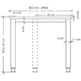 thumbnail of bümö höhenverstellbarer Schreibtisch H-Serie 180x100 cm in weiß, Gestell in Silber - großer PC Tisch für's Büro manuell höhenverstellbar,