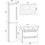 thumbnail of VCM Badmöbel Waschtisch Badinos Sonoma-Eiche H. 52 x B. 93 x T. 46 cm