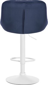 thumbnail of CHEFGASTRO Barhocker CAPE VERDE Samt Weiß HxBxT 83x46x49cm Samt Blau Barstuhl