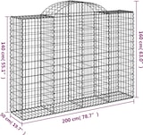 thumbnail of vidaXL Gabionen mit Hochbogen 15Stk. 200x50x140/160cm Verzinktes Eisen