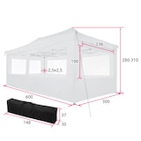 thumbnail of tectake Gazebo pieghevole Viola 3x6 m con 4 elementi laterali - bianco - 403163
