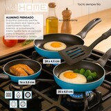 thumbnail of WellHome - Conjunto de panelas de aço inoxidável de 5 peças com frigideiras de 3 peças Ø16/20/24 alumínio prensado, azul celeste