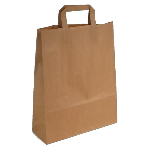 250 Papiertragetaschen Papiertüten 26+17x25cm braun NASSFEST 90g/m²