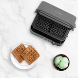 thumbnail of KLAMER Waffeleisen belgische Waffel, Waffeleisen doppelt mit 7 Stufen und 5 Programmen, Platten mit Antihaftbeschichtung, 1600W, grau