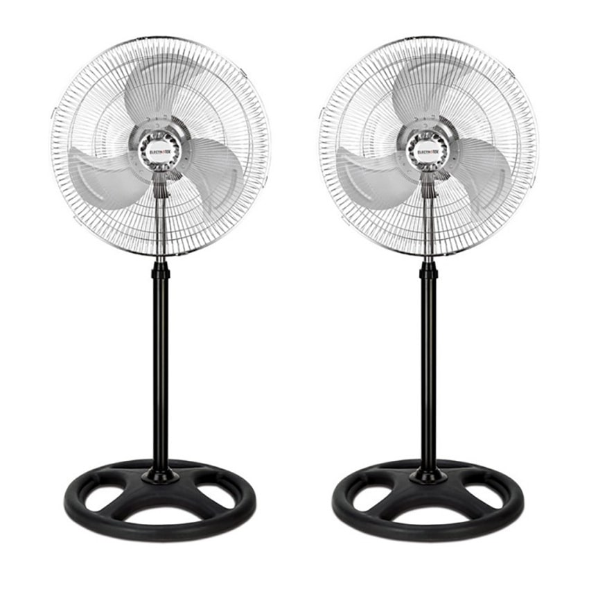 Pack de 2 ventiladores de pie 18" pulgadas 80w metálico aspa giratorio 3 velocidades silencioso