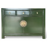 thumbnail of OPIUM OUTLET Asia Muebles Cómoda Aparador Armario nupcial 33083 verde cocodrilo Estilo rústico Asiático Chino Oriental. Completamente montado.