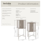 thumbnail of tectake Pflanzenständer Mine, 2er-Set, pulverbeschichteter Stahl Ø 31 x 56 cm Taupe