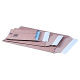 thumbnail of 100x Wellpappe Versandtaschen 248x340mm bis 50mm Höhe Selbstklebeverschluss Aufreißfaden für C4+ braun
