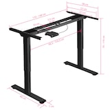 thumbnail of tectake Estrutura de mesa Melville regulável em altura 110-168x60x70-119cm 168 x 60 x 119 cm Preto