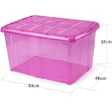 thumbnail of Caja de almacenamiento, pongo todo ropa, 60L litros organizador Impermeable (Rosa Translúcido)