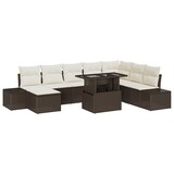 thumbnail of vidaXL 9-teiliges Garten-Sofa-Set mit Kissen in Braun aus Poly-Rattan