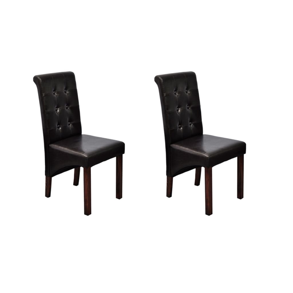 vidaXL Eetkamerstoelen 2 st kunstleer bruin