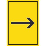 thumbnail of Richtungspfeil rechts Aufkleber hochkant schwarz gelb Pfeil A9 (37x52mm)