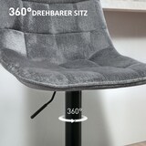 thumbnail of Barhocker 2er-Set Polyester Dunkelgrau, 63-84 cm, 360° drehbar