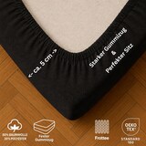 thumbnail of EXKLUSIV HEIMTEXTIL Frottee Spannbettlaken Premium 180 - 200 x 200 cm Schwarz 80% Baumwolle 20% Polyester  Öko - Tex Zertifiziert Bed-Sheet Bettlaken