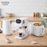 thumbnail of Nordic Conjunto Máquina de Café de 20 Bar Cápsulas e Café Moído + Chaleira Elétrica 1,7L + Torradeira de Pão 2 Fendas Largas,Briebe,SKT1209WHT,Branco