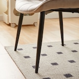 thumbnail of KOSMI - Lot de 2 chaises beiges style scandinave avec assise en tissu rembourré et pieds en métal noir